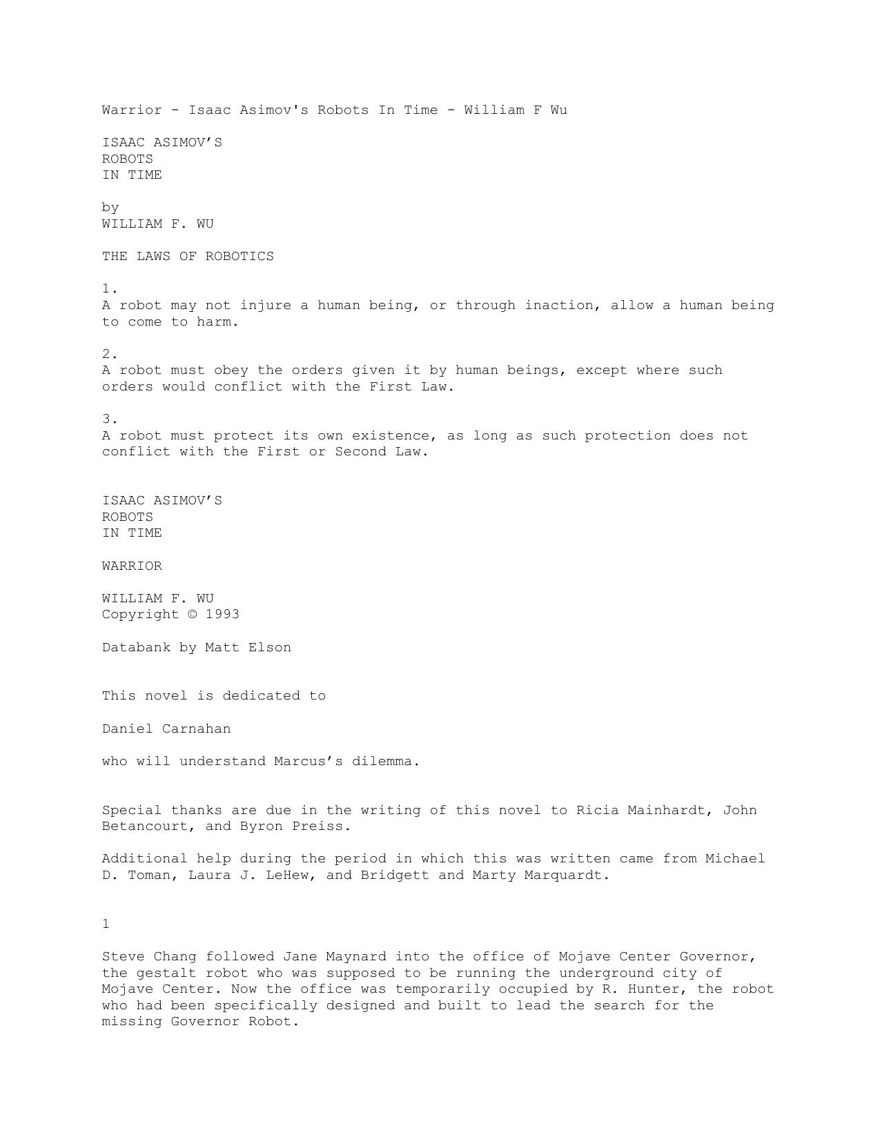 Isaac Asimov's Robots in Time 3 by harry
