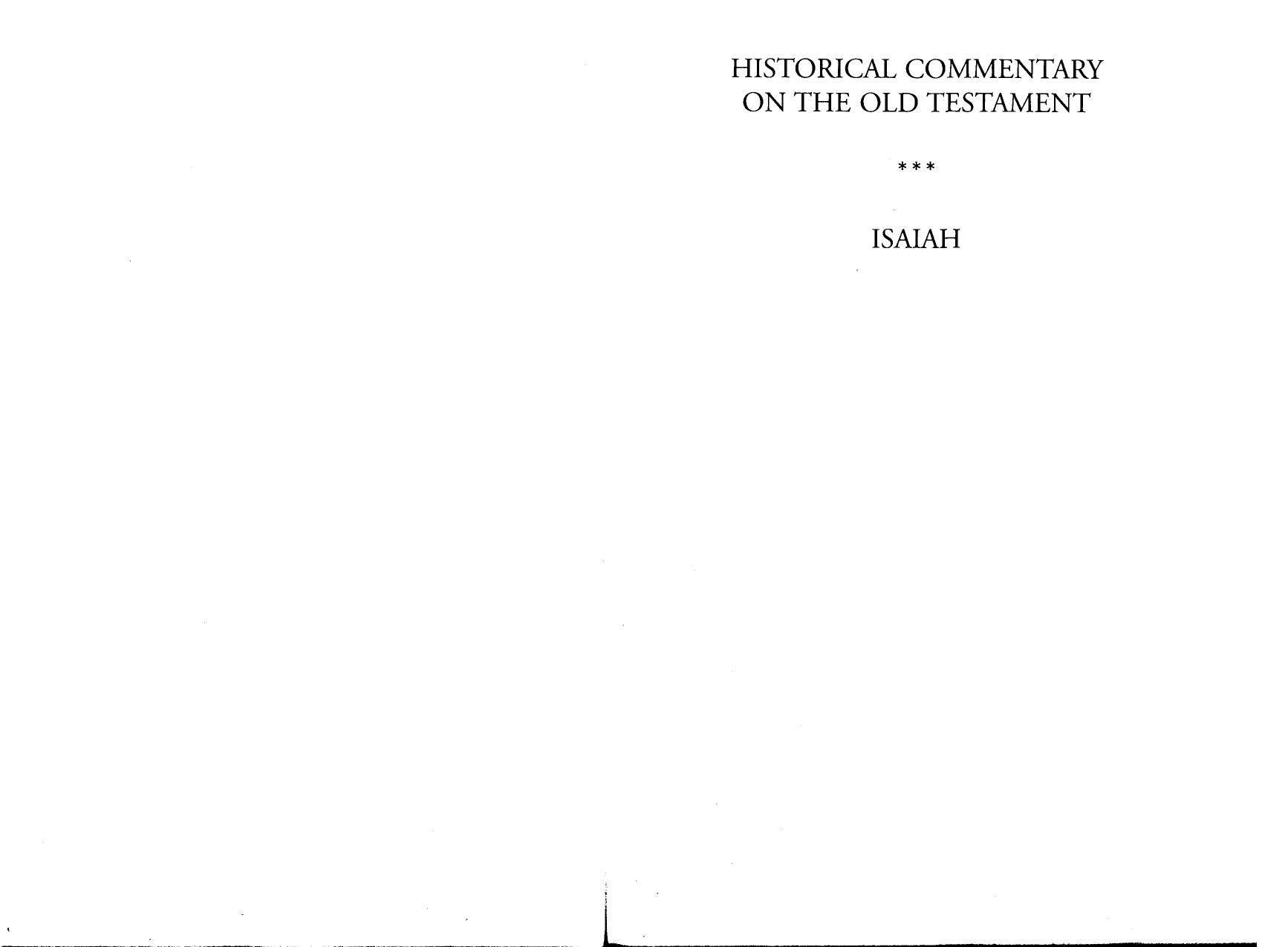 Isaiah 28-39 (Historical Commentary on the Old Testament) by Willem A.M. Beuken