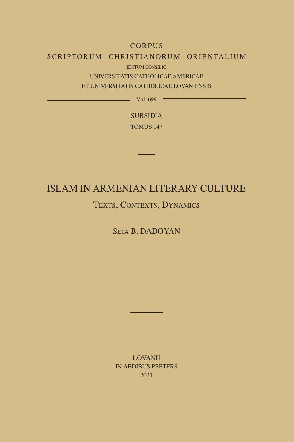 Islam in Armenian Literary Culture by S.B. Dadoyan