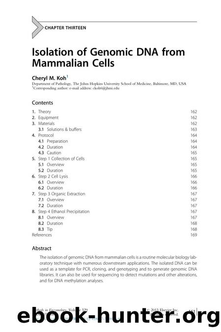 Isolation of Genomic DNA from Mammalian Cells by Cheryl M. Koh