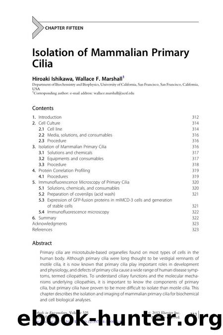 Isolation of Mammalian Primary Cilia by Hiroaki Ishikawa & Wallace F. Marshall
