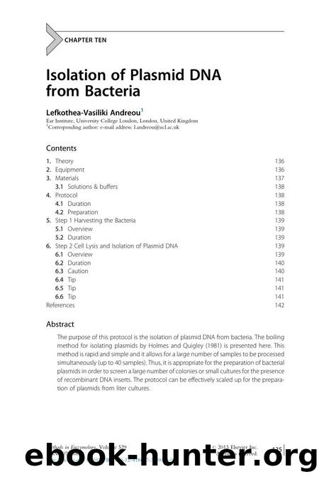 Isolation of Plasmid DNA from Bacteria by Lefkothea-Vasiliki Andreou