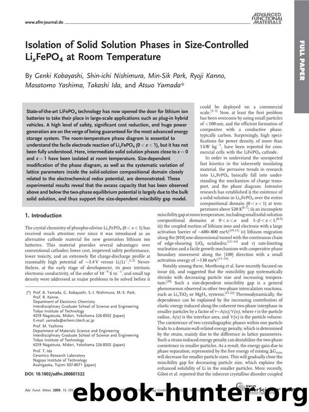 Isolation of Solid Solution Phases in Size-Controlled LixFePO4 at Room Temperature by Unknown