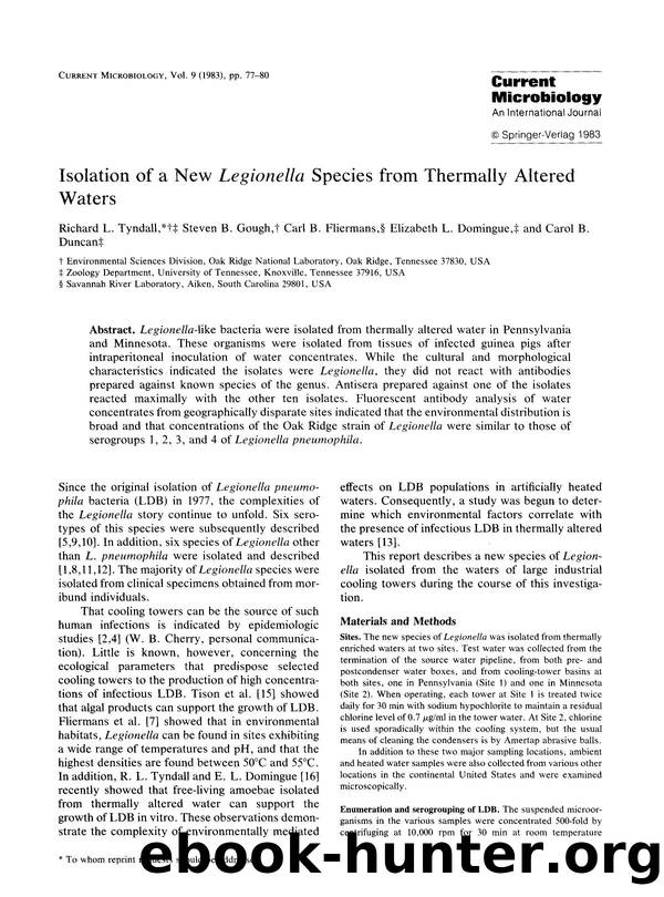 Isolation of a new <Emphasis Type="Italic">Legionella <Emphasis> species from thermally altered waters by Unknown