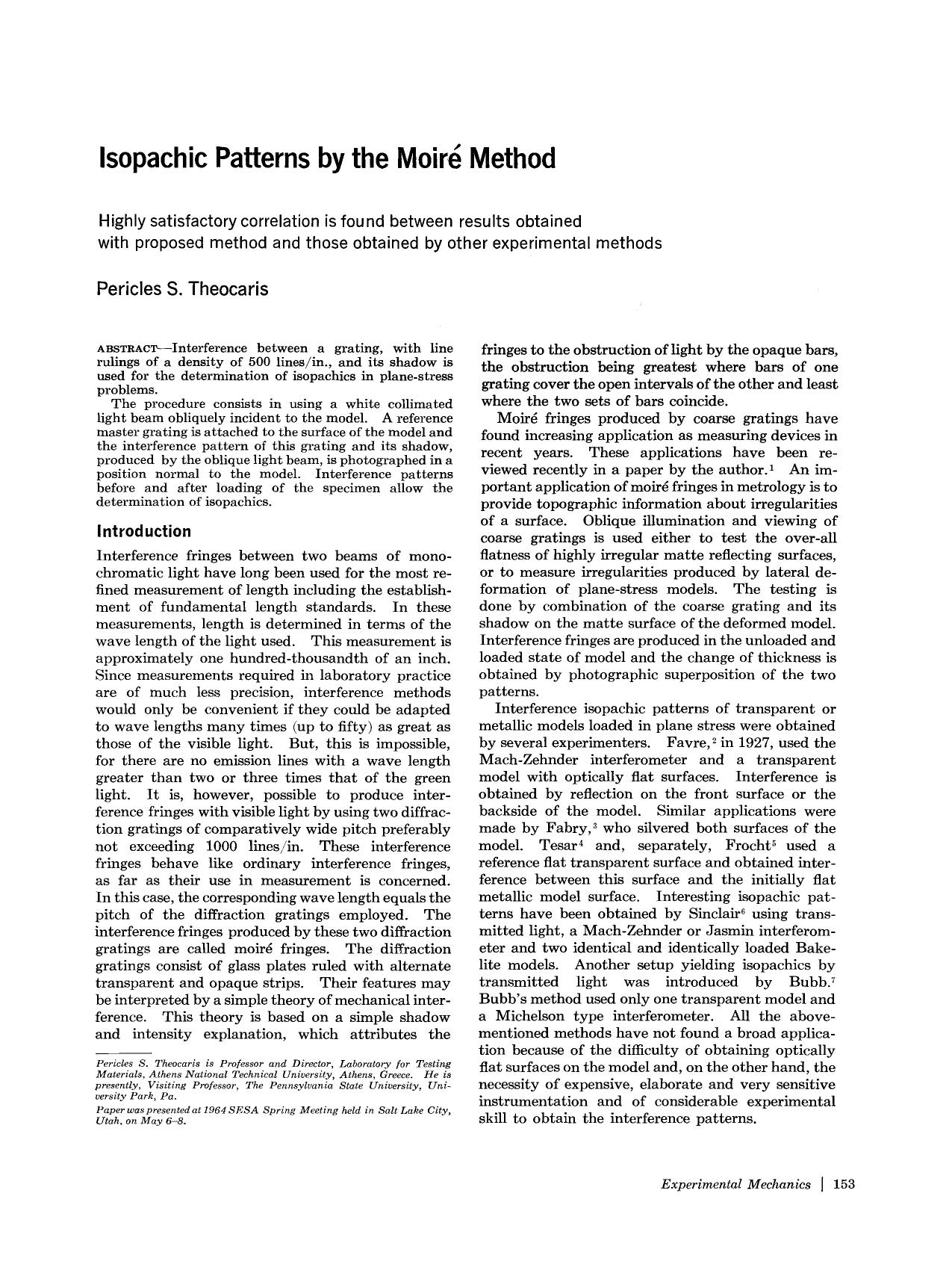 Isopachic patterns by the moiré method by Unknown