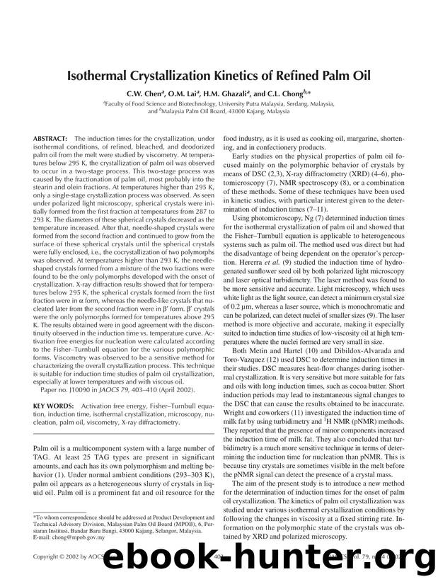 Isothermal crystallization kinetics of refined palm oil by Unknown