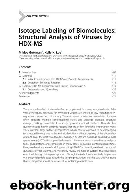 Isotope Labeling of Biomolecules: Structural Analysis of Viruses by HDX-MS by Miklos Guttman & Kelly K. Lee