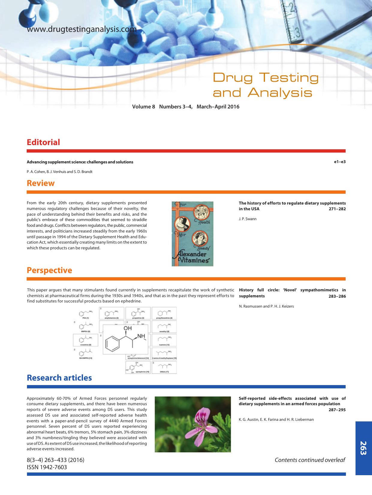 Issue Information by Pieter A. Cohen Bastiaan J. Venhuis Simon D. Brandt
