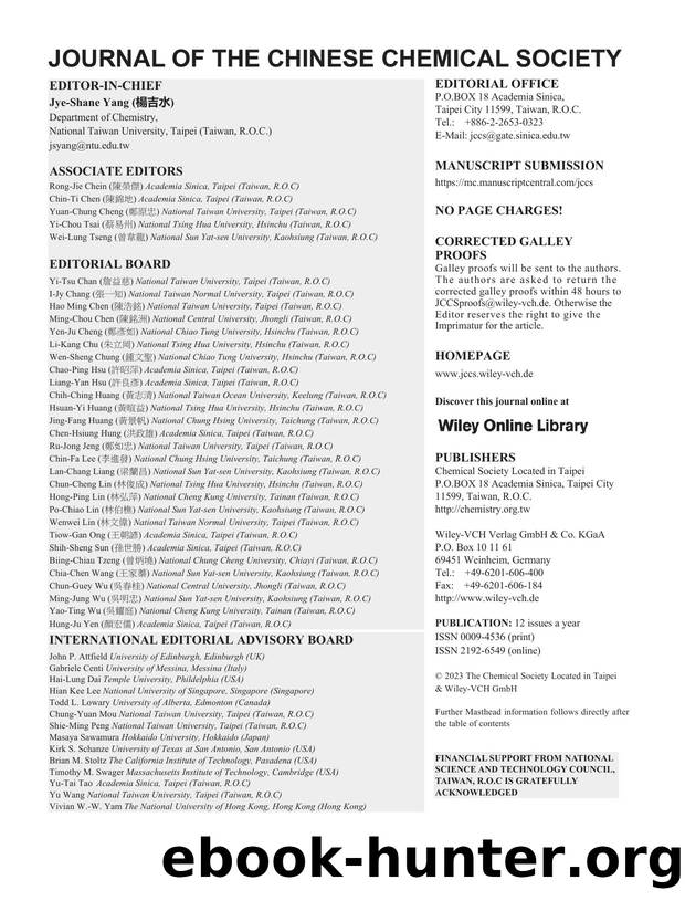 Issue Information: Journal of the Chinese Chemical Society 122023 by Unknown