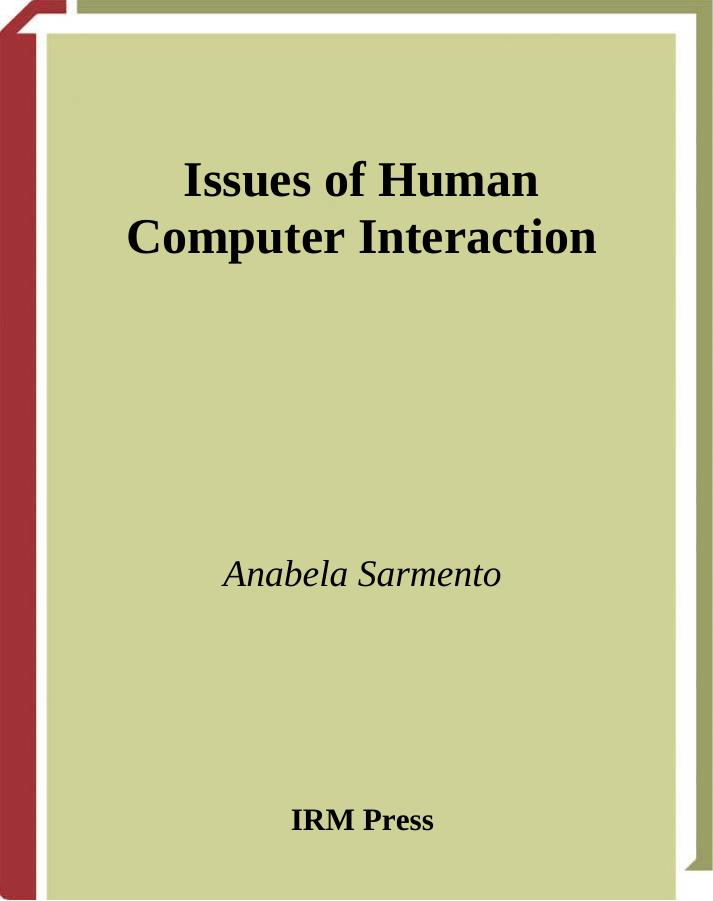 Issues of Human Computer Interaction by Anabela Sarmento