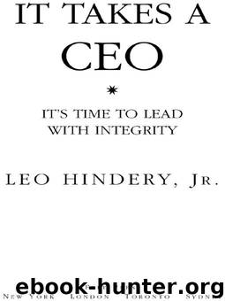 It Takes a CEO by Leo Hindery Jr