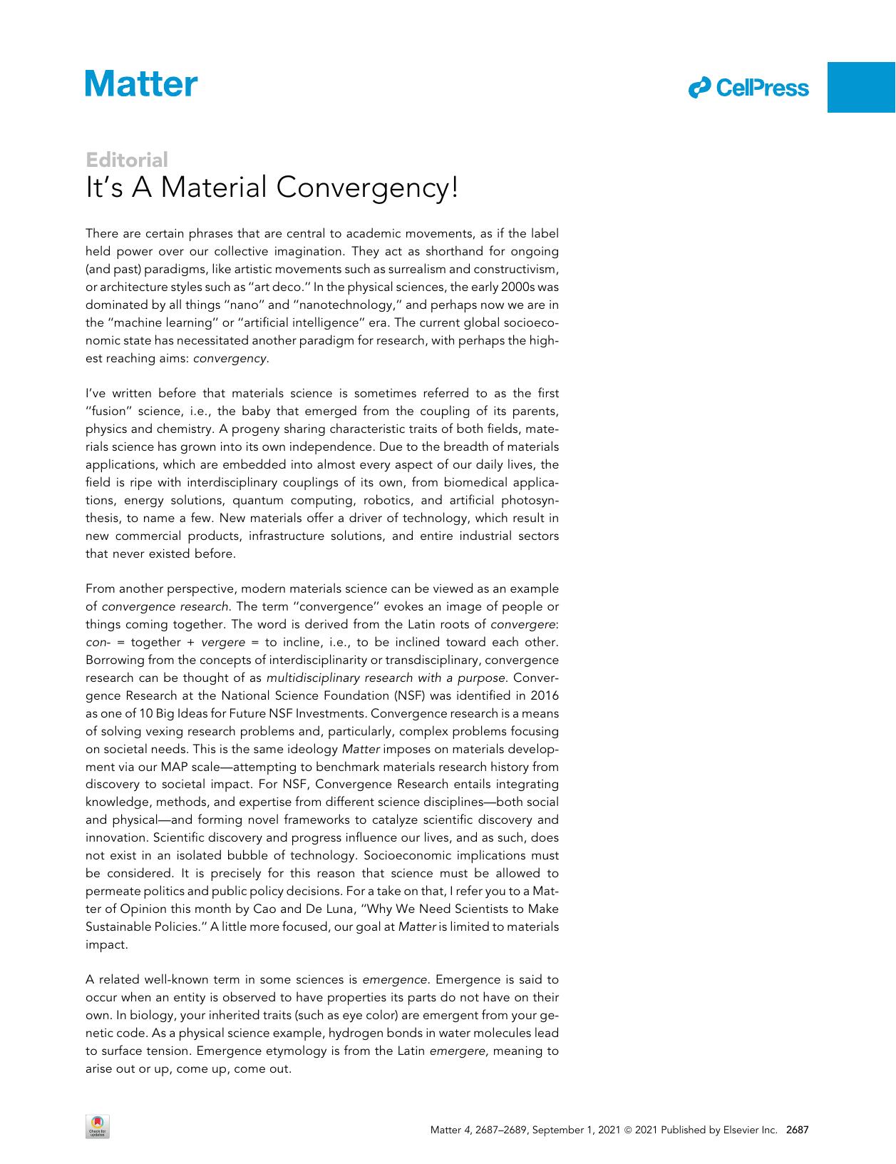 It's A Material Convergency! by Steve Cranford