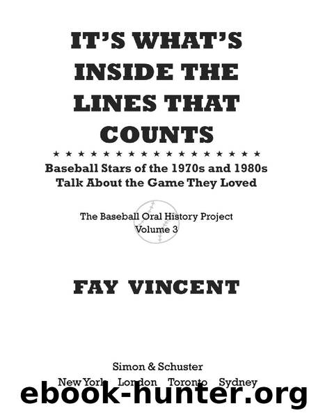 It’s What’s Inside the Lines That Counts by Fay Vincent