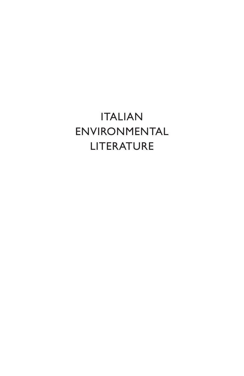 Italian Environmental Literature : an Anthology by Patrick Barron Anna Re