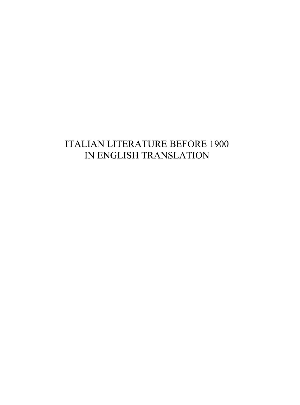 Italian Literature before 1900 in English Translation: An Annotated Bibliography, 1929â2008 by Robin Healey