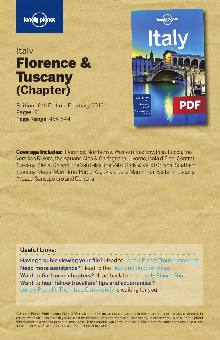 Italy - Florence & Tuscany (chapter) by Lonely Planet