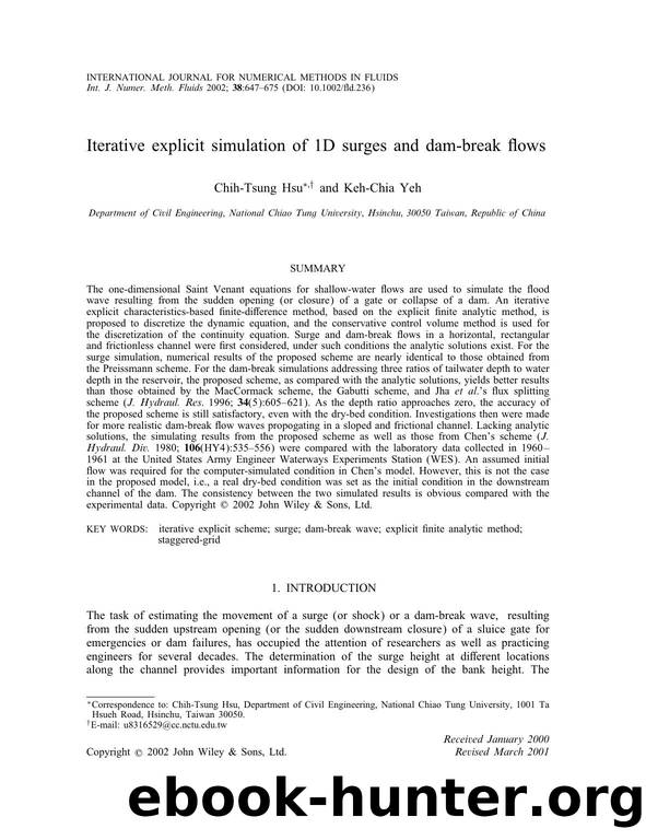Iterative explicit simulation of 1D surges and dam-break flows by Unknown