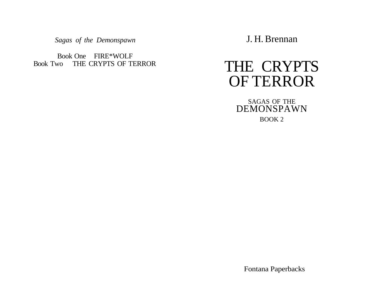 J H Brennan - [Sagas of the Demonspawn 02] by The Crypts of Terror (pdf)