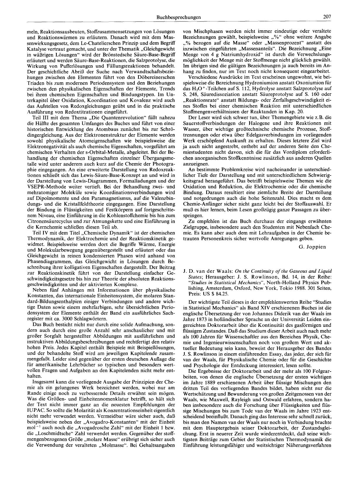 J. D. van der Waals: On the Continuity of the Gaseous and Liquid States; Herausgeber: J. S. Rowlinson, Bd. 14, in der Reihe: "Studies in Statistical Mechanics", North-Holland Physi by Unknown