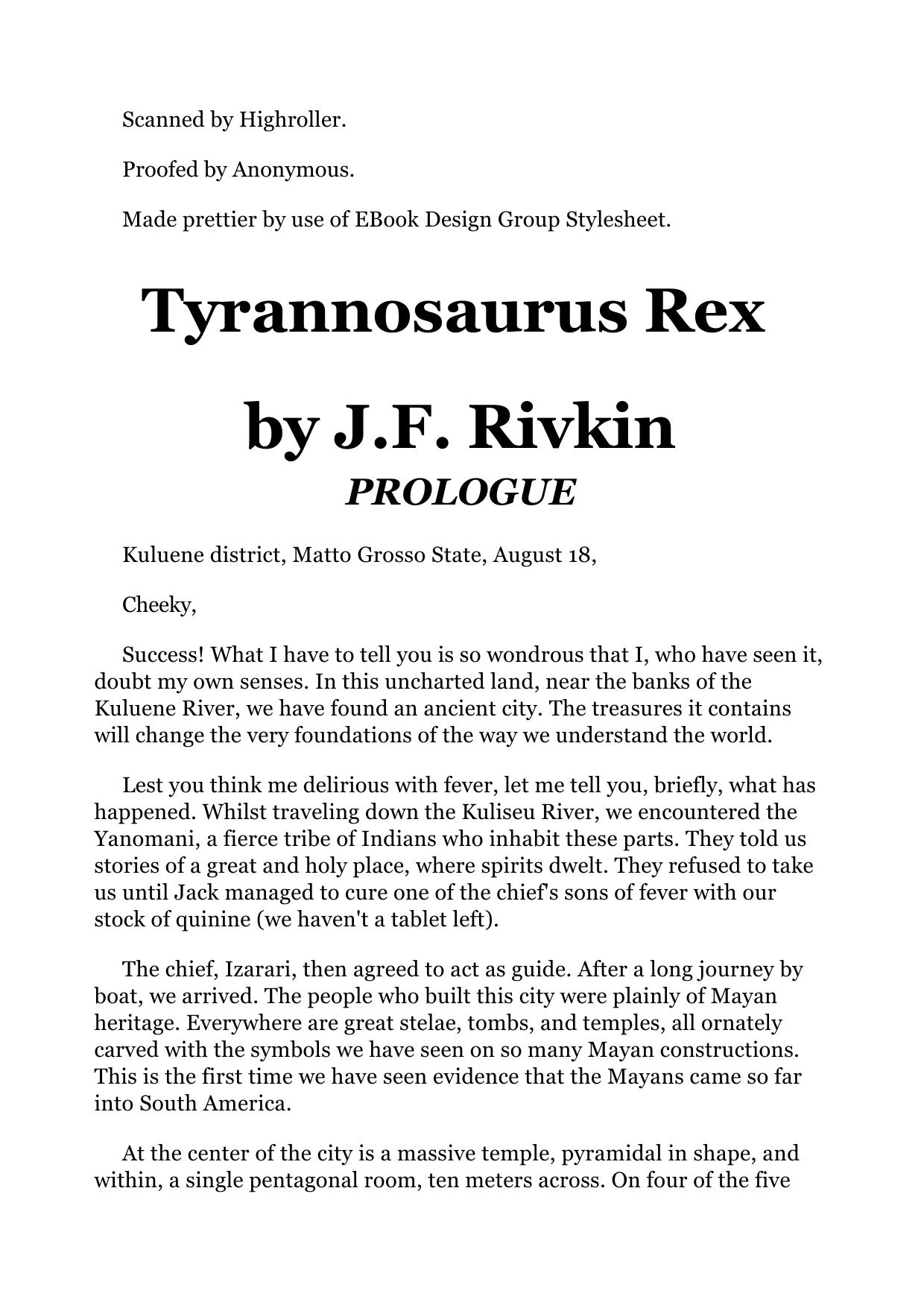 J. F. Rivkin - Age of Dinosaurs 01 by Tyrannosaurus Rex
