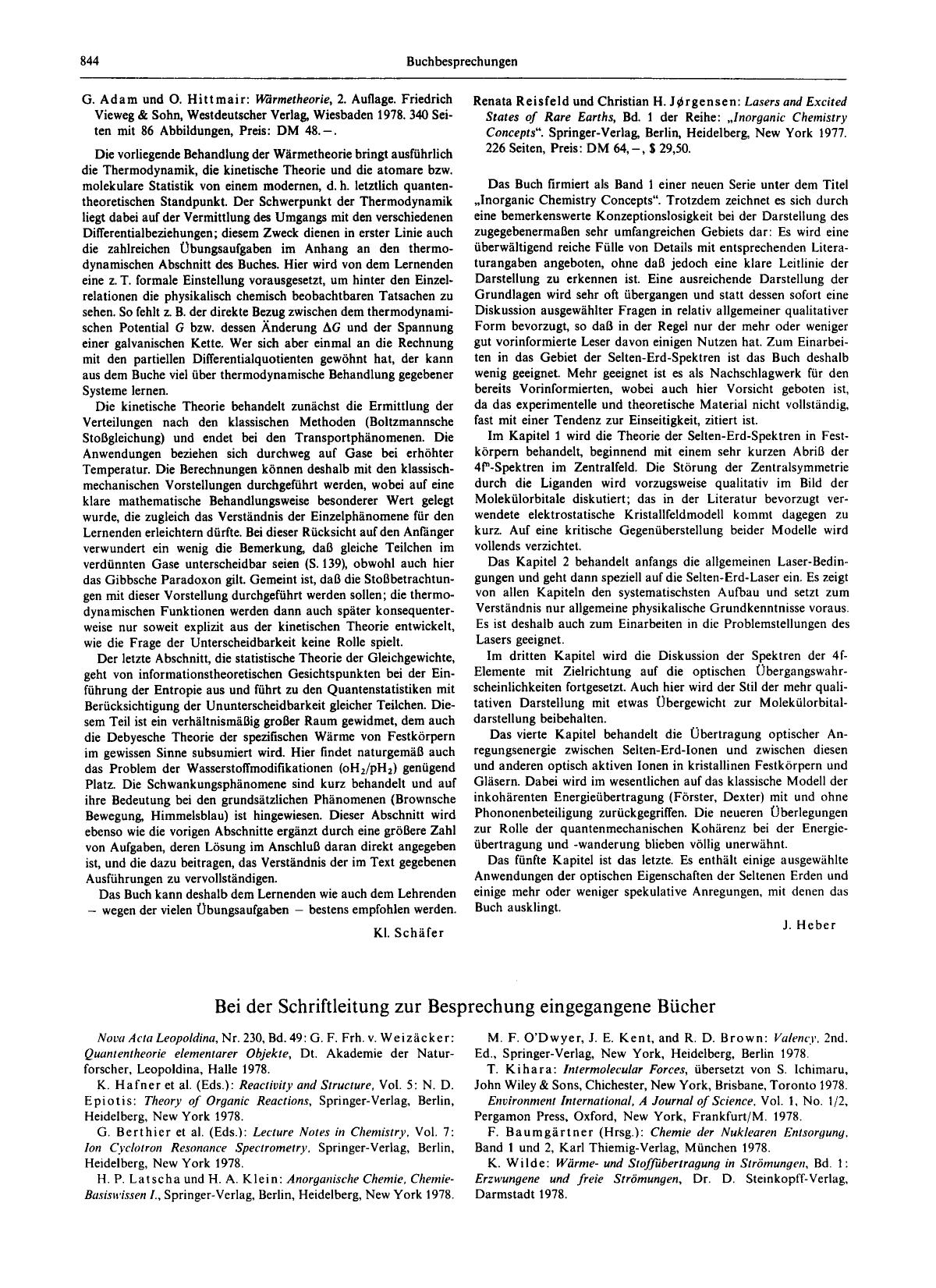 J. H. Hildebrand: Viscosity and Diffusiriry. A Predictive Treatment. J. Wiley & Sons, New York, London, Sidney, Toronto 1977. 109 Seiten, Preis: 8 12.00. by Unknown