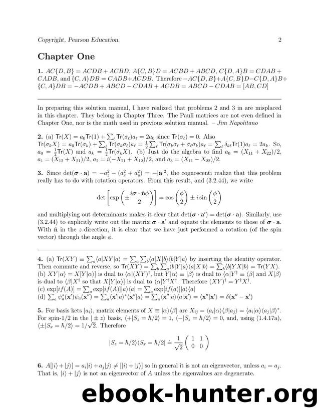 J. J. Sakurai, Jim J. Napolitano Instructorâs Solutions Manual to Modern Quantum Mechanics 2nd Edition by Jim Napolitano