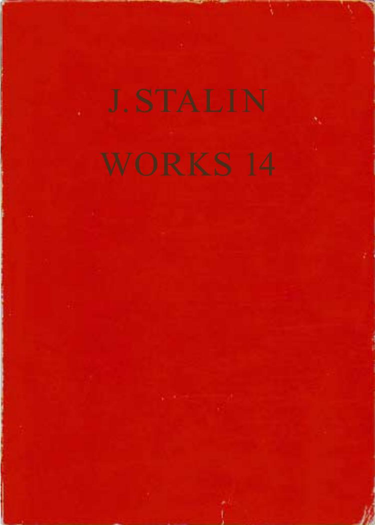 J. Stalin Works (1937-1940, Volume 14) by Joseph Stalin