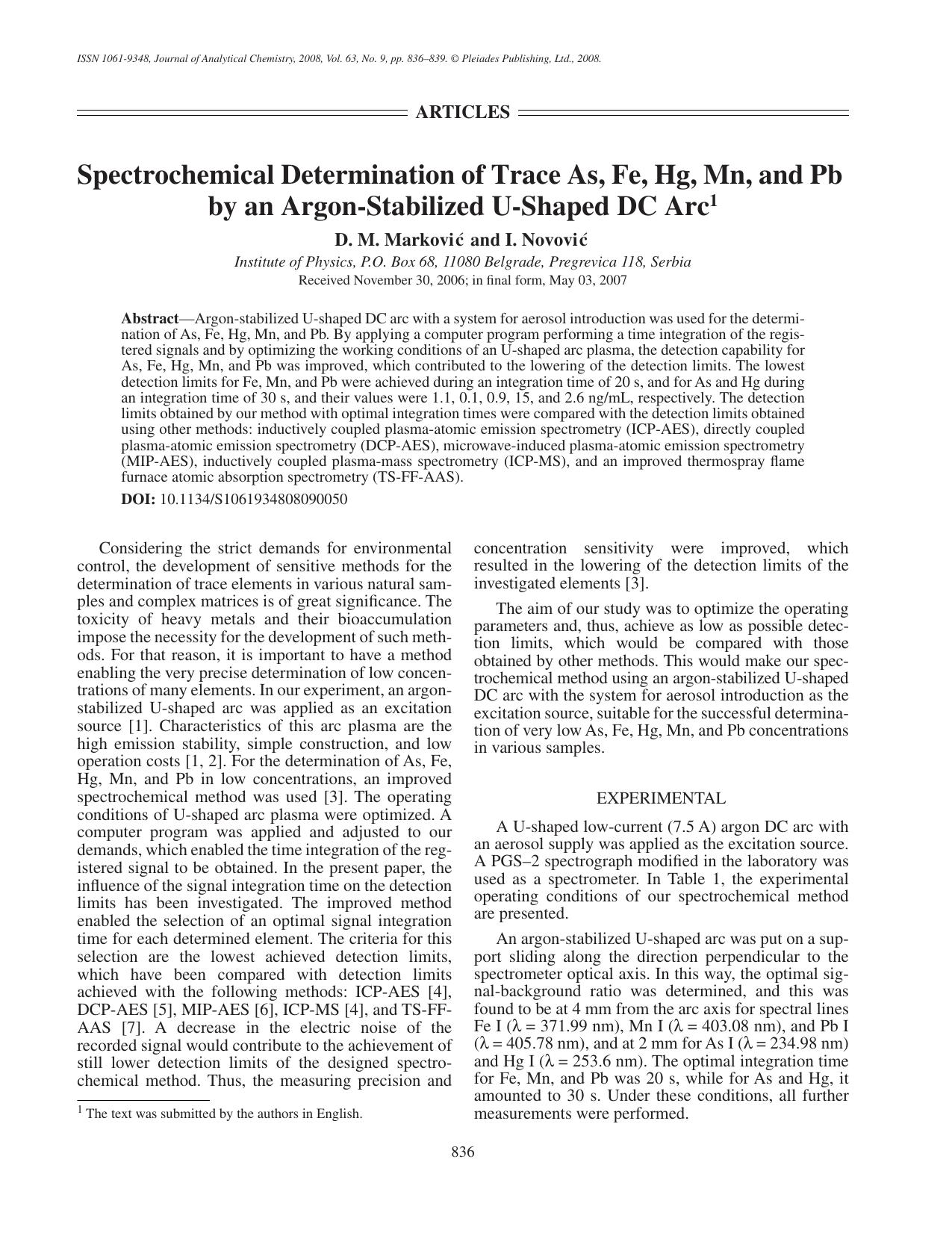 J. of Anal. Chem. Vol 63 iss 9 2008 [10.1134s1061934808090050] D. M. MarkoviÐâ¡ by Unknown