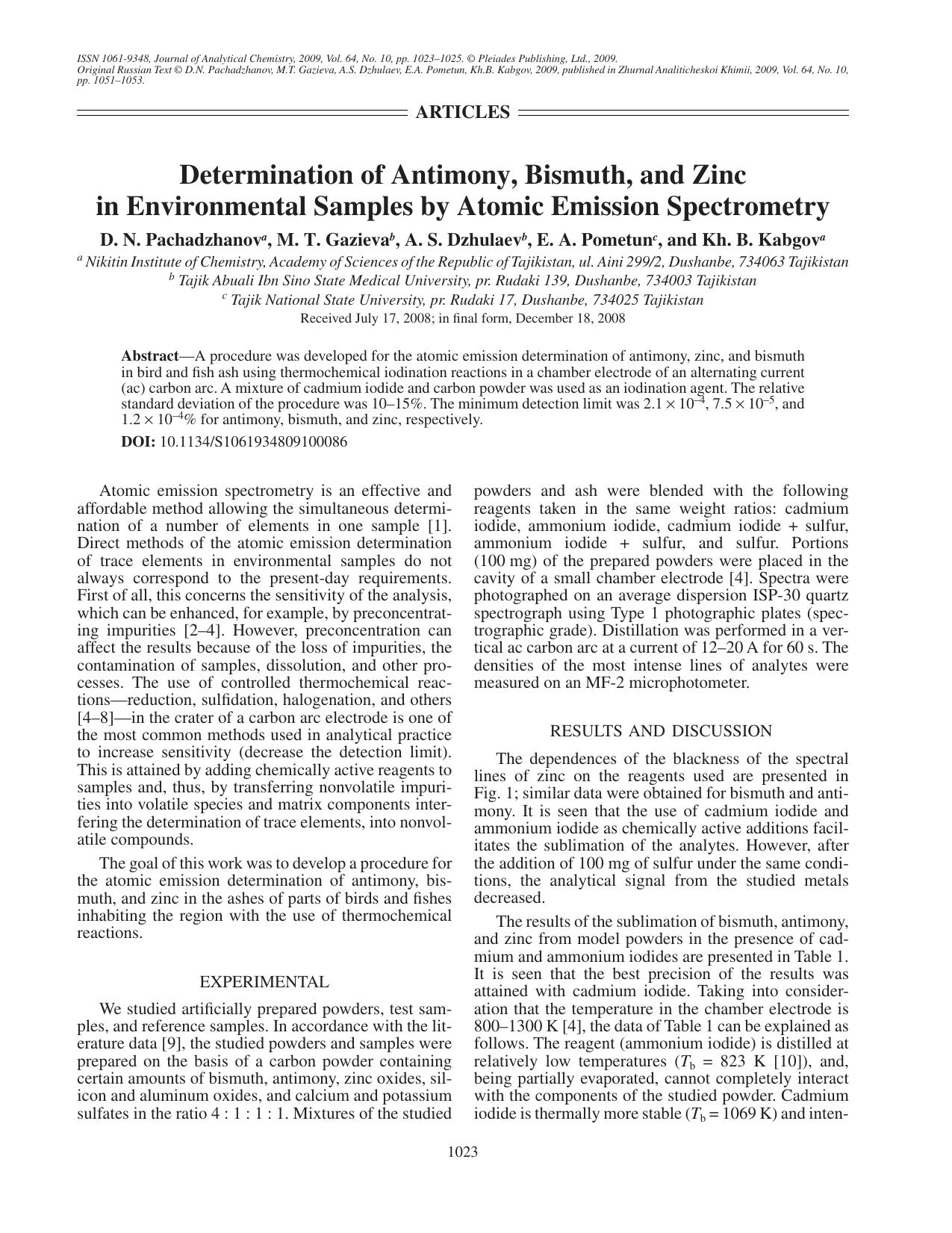 J. of Anal. Chem. Vol 64 iss 10 2009 [10.1134s1061934809100086] D. N. Pachadzhanov by Unknown