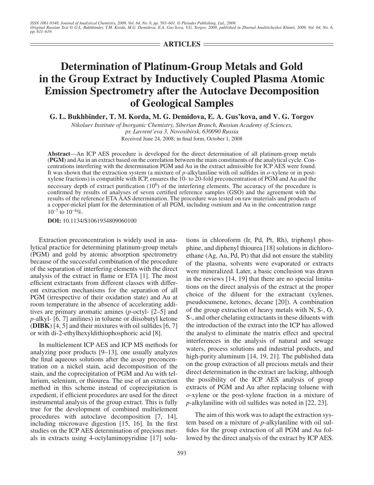 J. of Anal. Chem. Vol 64 iss 6 2009 [10.1134s1061934809060100] G. L. Bukhbinder by Unknown