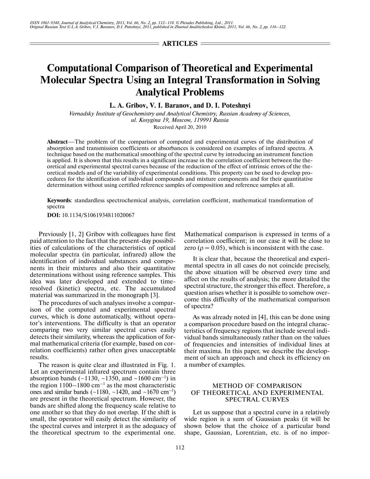 J. of Anal. Chem. Vol 66 iss 2 2011 [10.1134s1061934811020067] L. A. Gribov by Unknown
