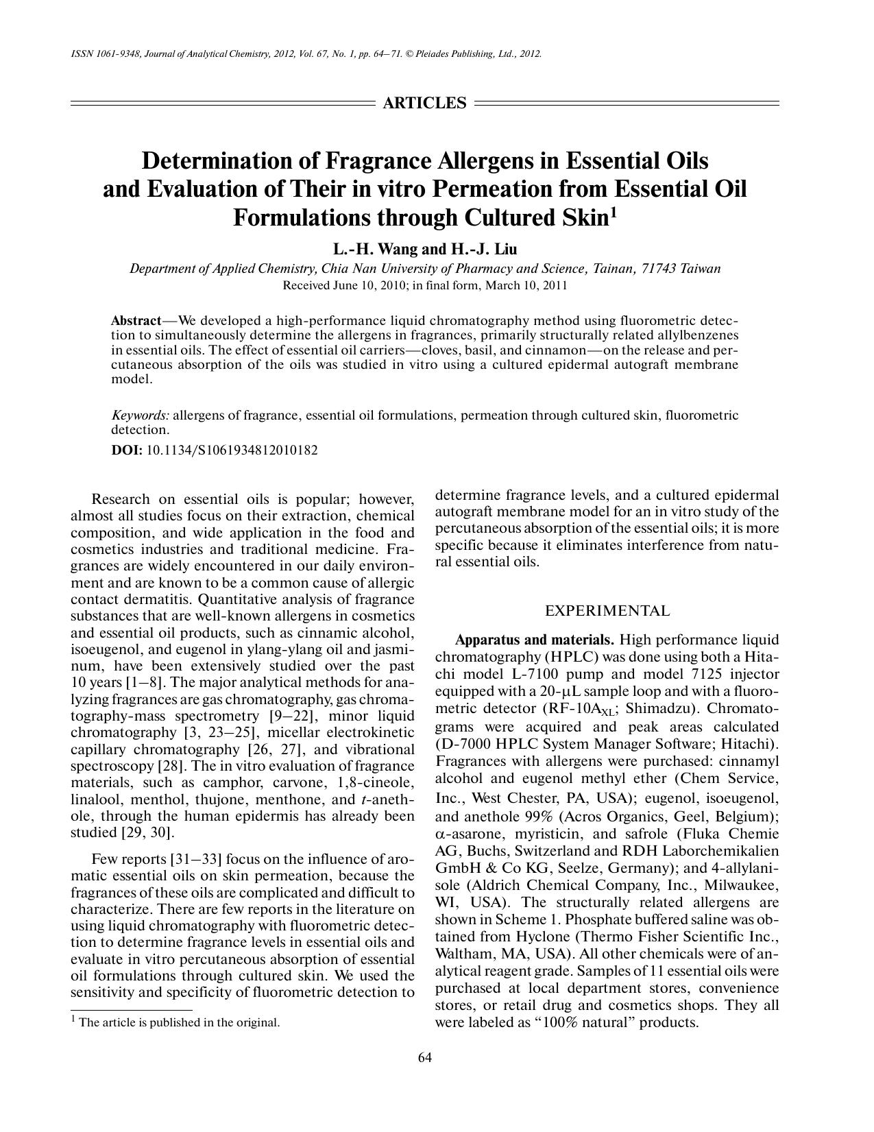 J. of Anal. Chem. Vol 67 iss 1 2012 [10.1134s1061934812010182] L. -H. Wang by Unknown
