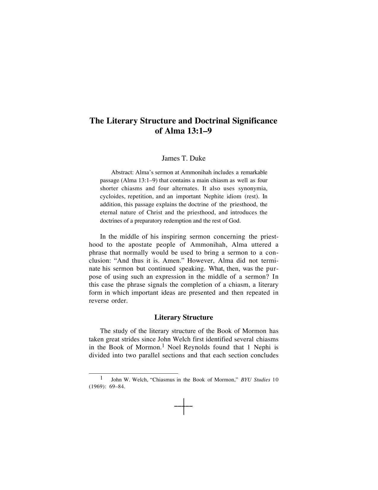 JBMS 5-1 The Literary Structure and Doctrinal Significance of Alma 1319 by Unknown