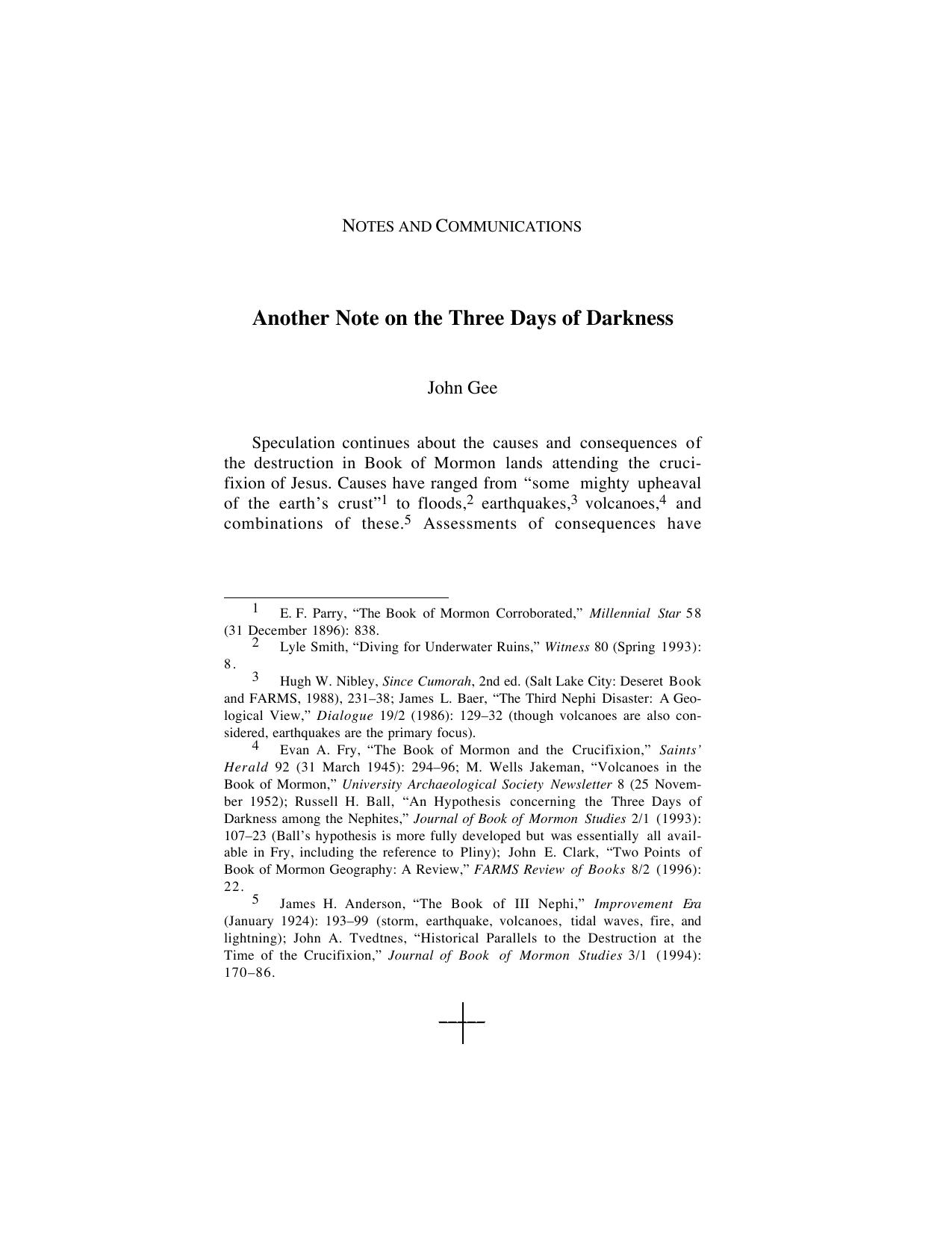 JBMS 6-2 Another Note on the Three Days of Darkness by Unknown