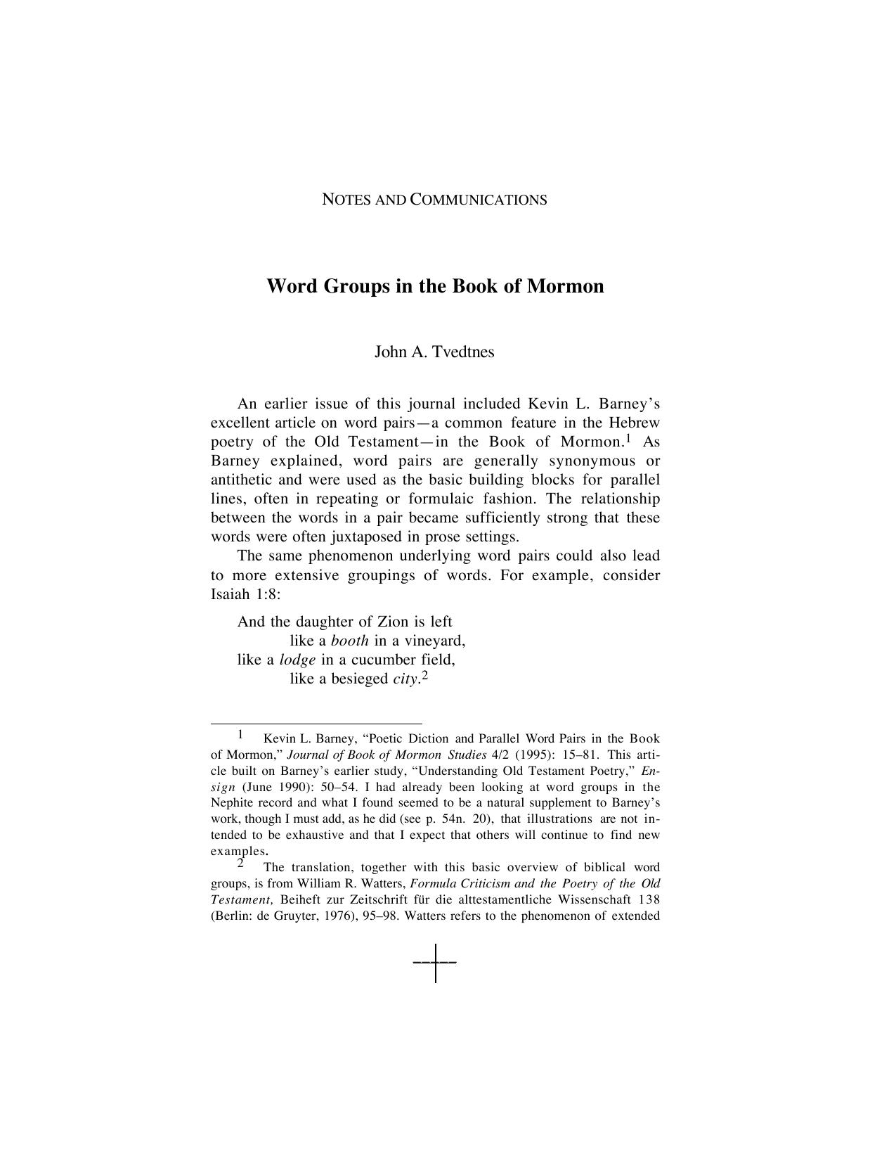 JBMS 6-2 Word Groups in the Book of Mormon by Unknown