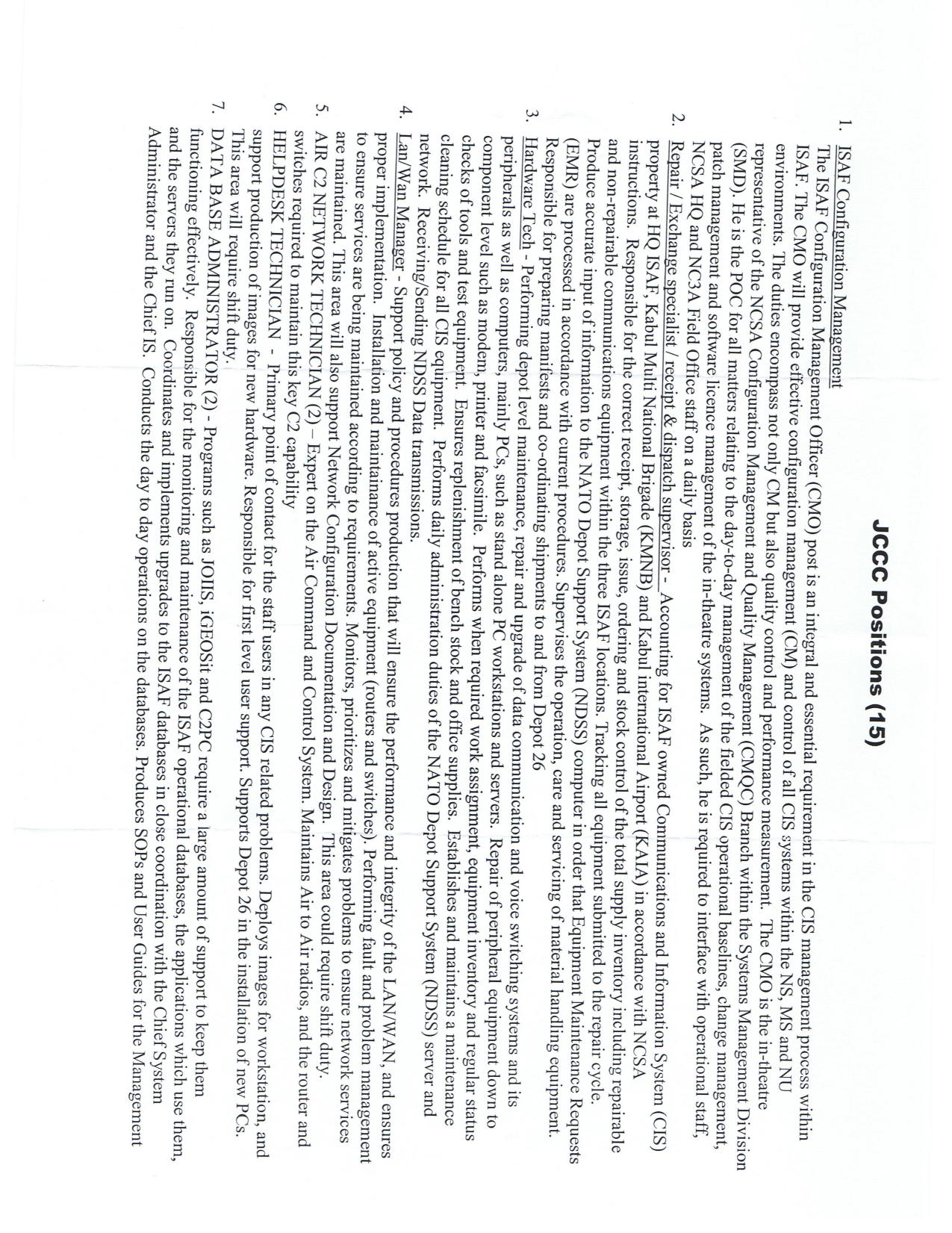 JCCC Job Descriptions. by Unknown