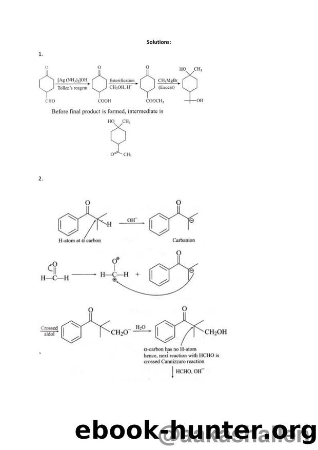 JEE-Chemistry-Aldehydes and Ketones - Solutions by Admin