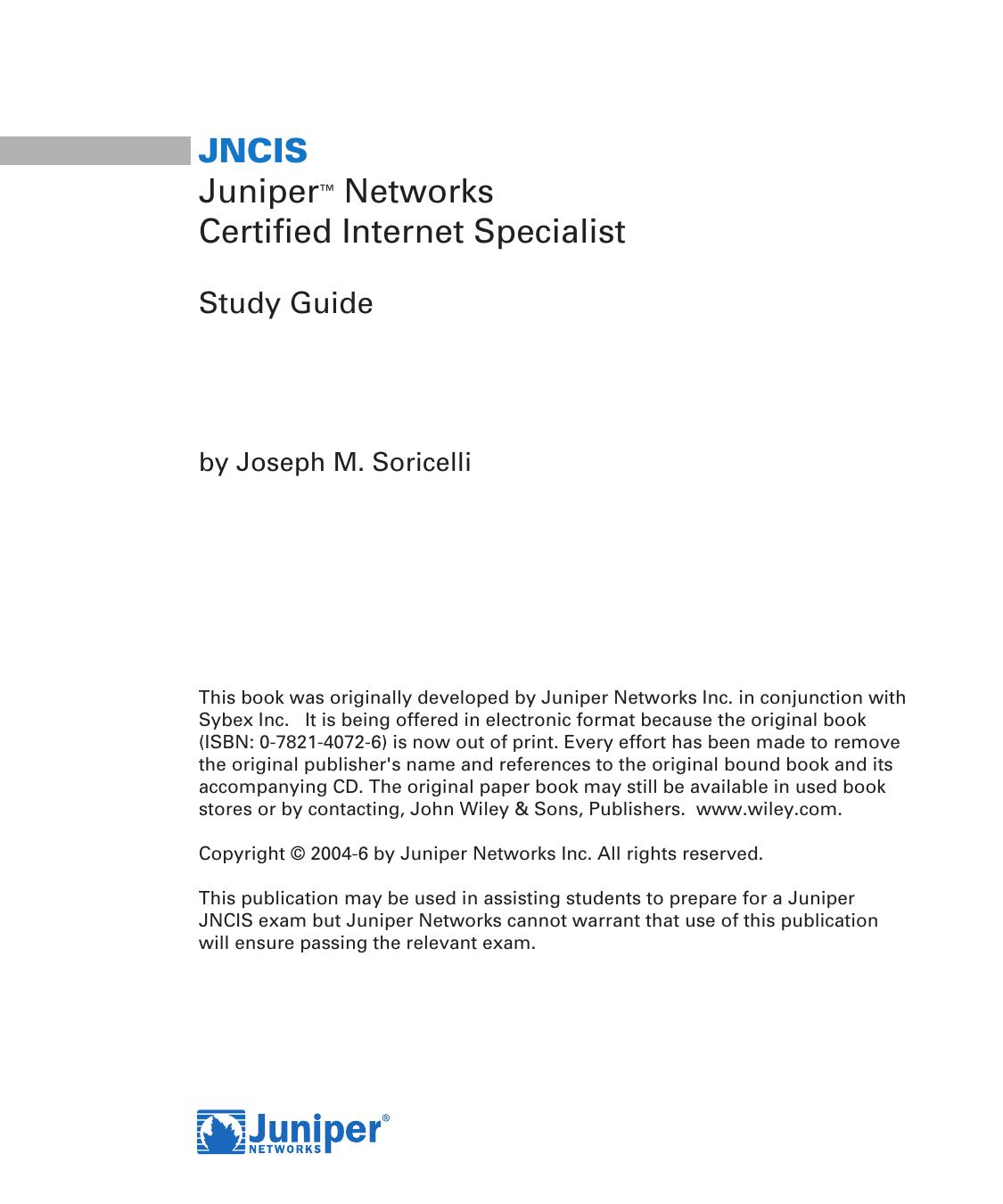 JNCIS Study Guide by Juniper Networks