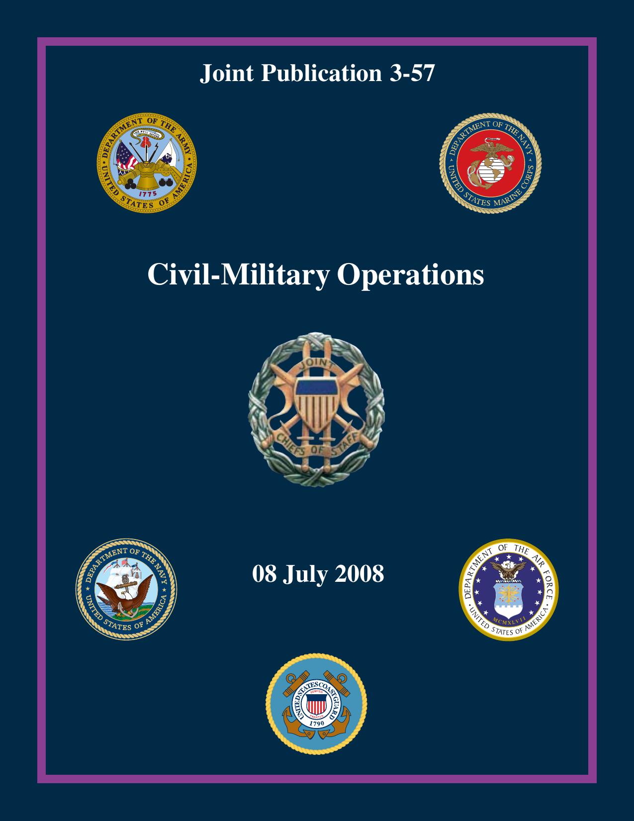 JP 3-57, Civil-Military Operations by Unknown