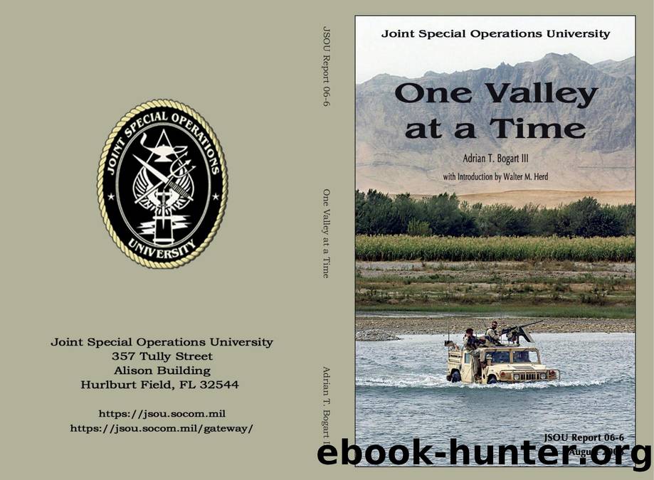 JSOU Report 06-6 One Valley at a Time by Unknown