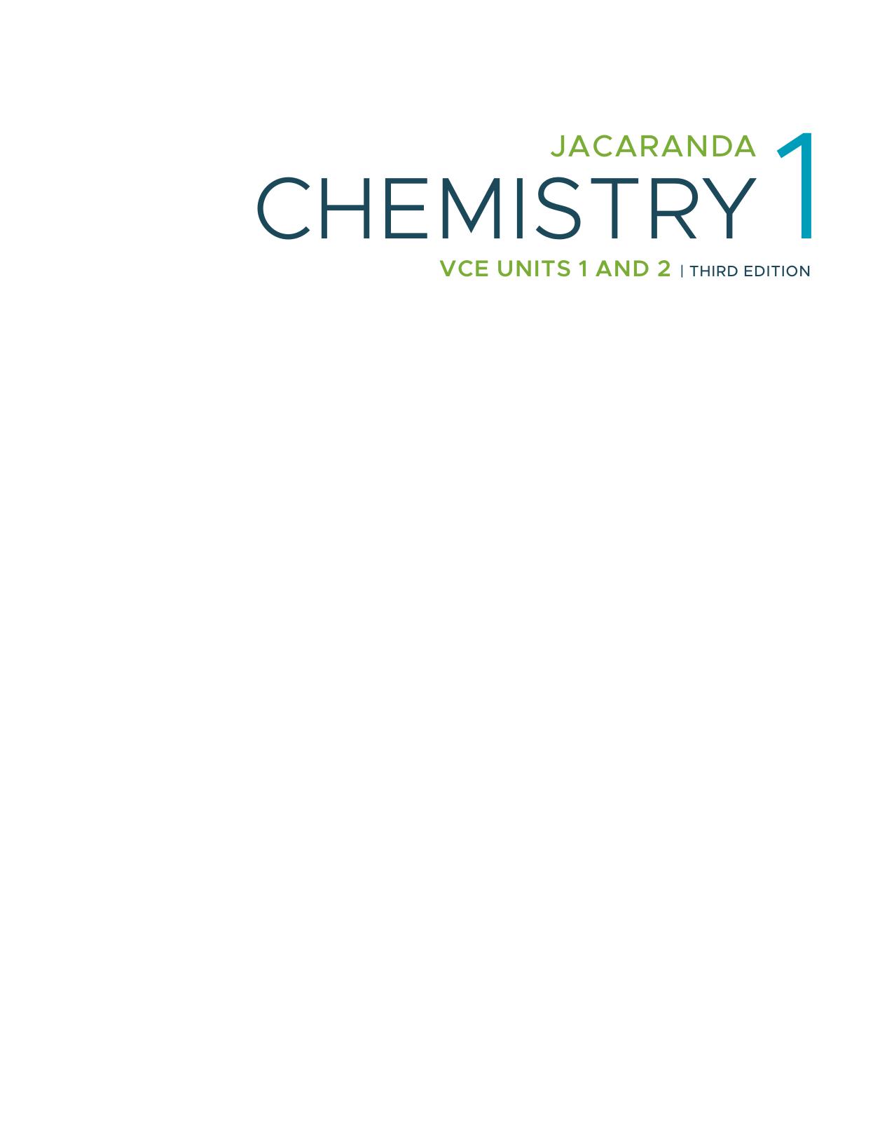 Jacaranda Chemistry 1: VCE Units 1 & 2 by Neale Taylor Angela Stubbs Robert Stokes