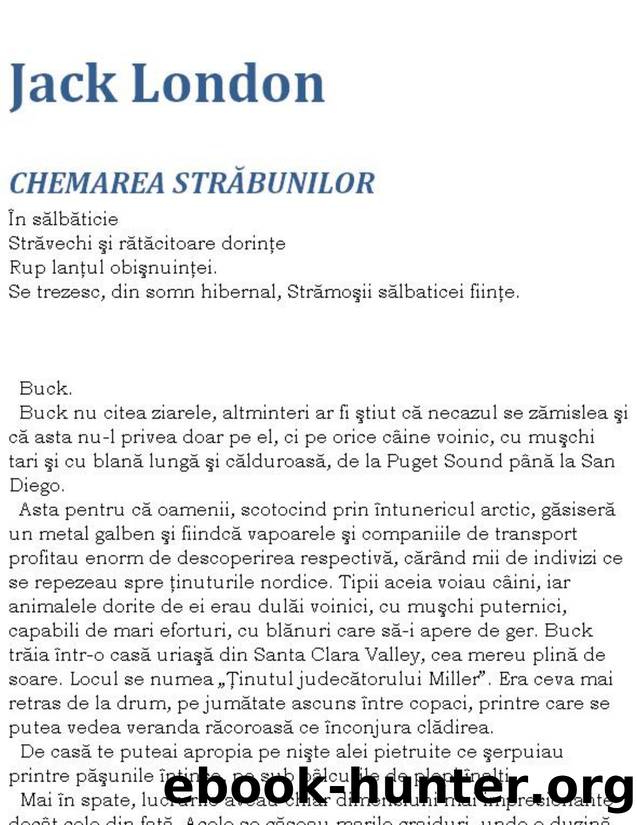 Jack London by Chemarea strabunilor