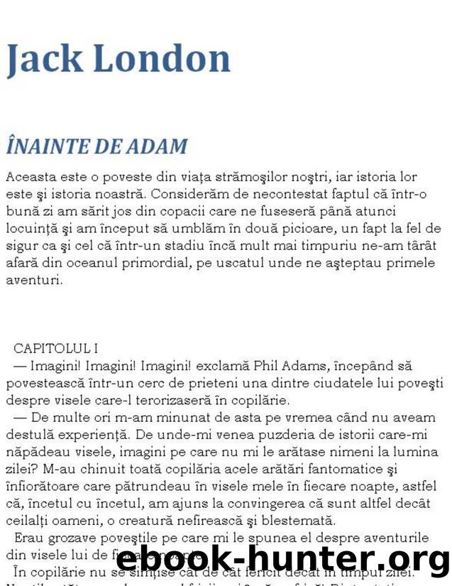 Jack London by Inainte De Adam