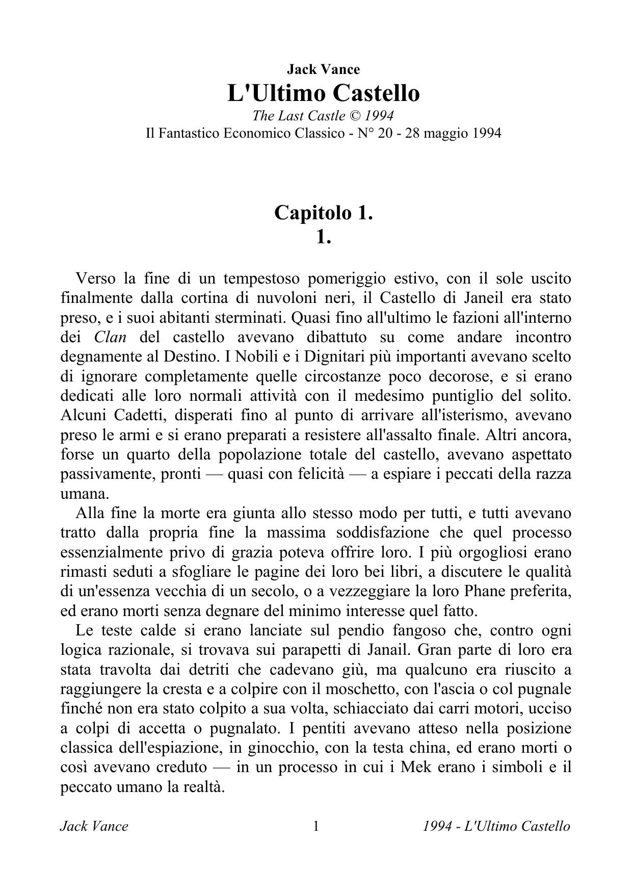 Jack Vance by L'ultimo Castello