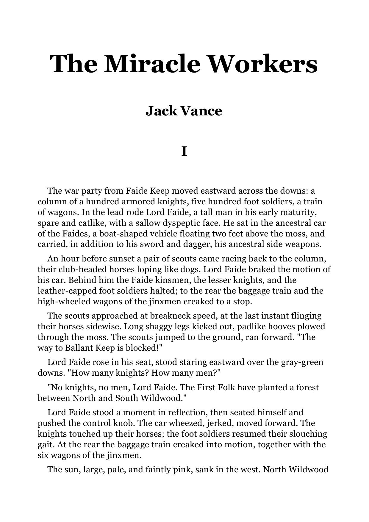 Jack Vance by The Miracle Workers