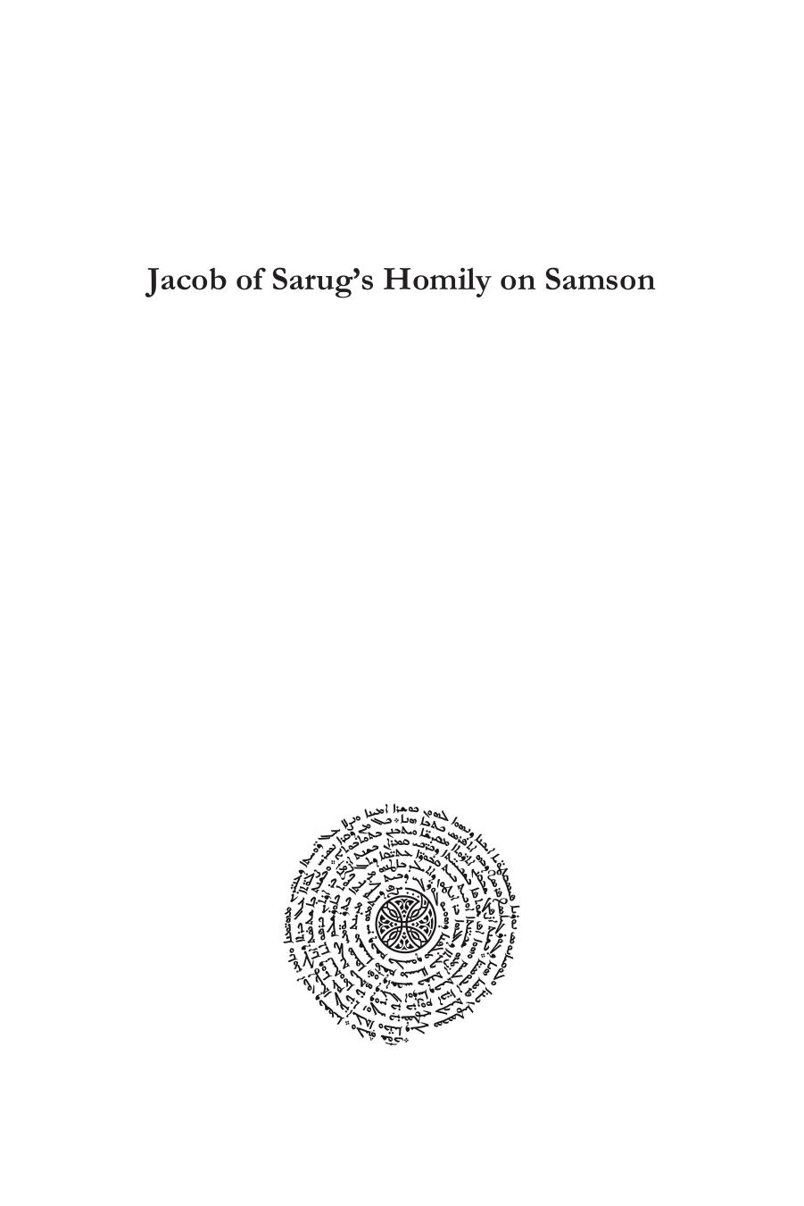 Jacob of Sarug's Homily on Samson: - by Dana Miller