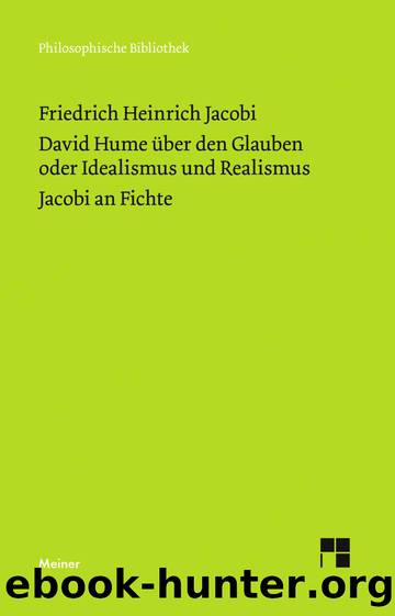 Jacobi by Philosophische Bibliothek (9783787335916)