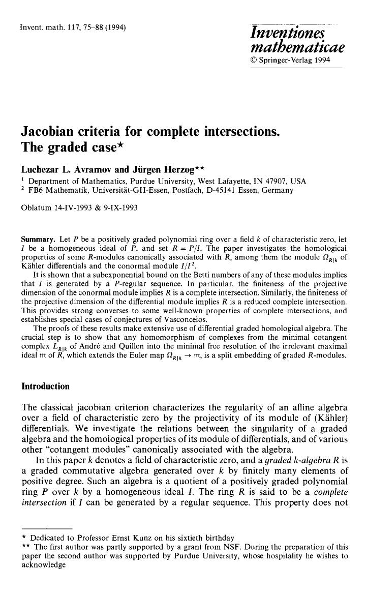 Jacobian criteria for complete intersections. The graded case by Unknown