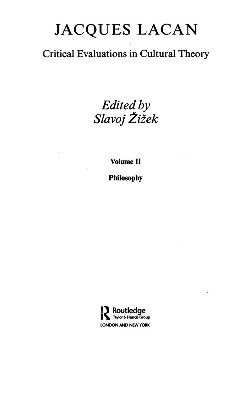 Jacques Lacan- Critical Evaluations in Cultural Theory Vol. 2 Philosophy by Unknown