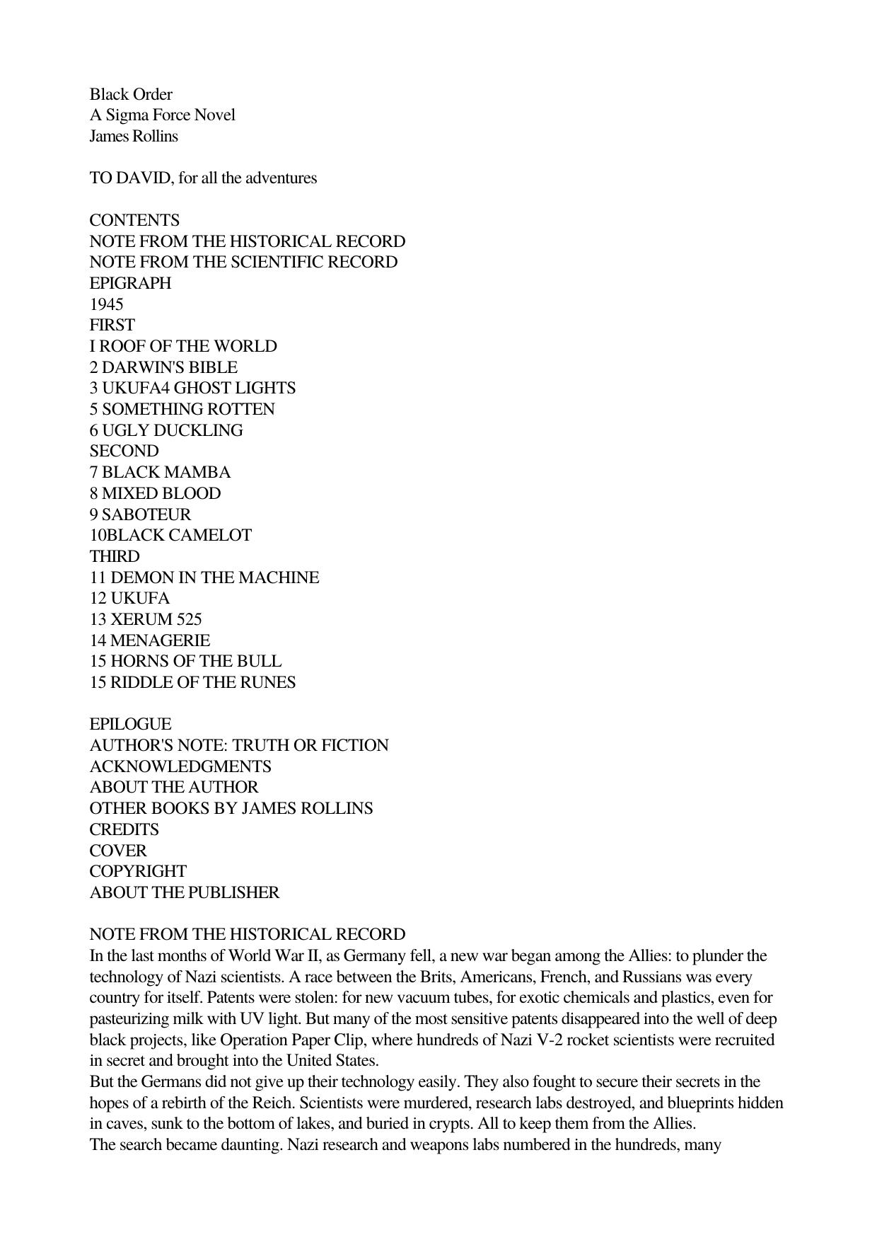 James Rollins by Black Order